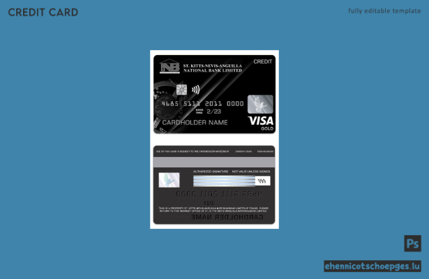 Beispielvorschau der Visa Gold Kreditkarte der Saint Kitts and Nevis National Bank Limited